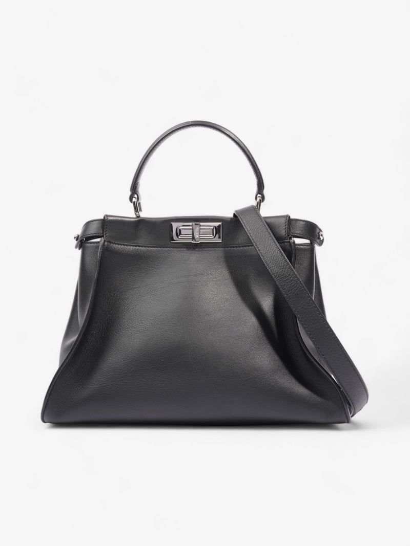  Fendi Peekaboo  Black Lambskin Leather Medium