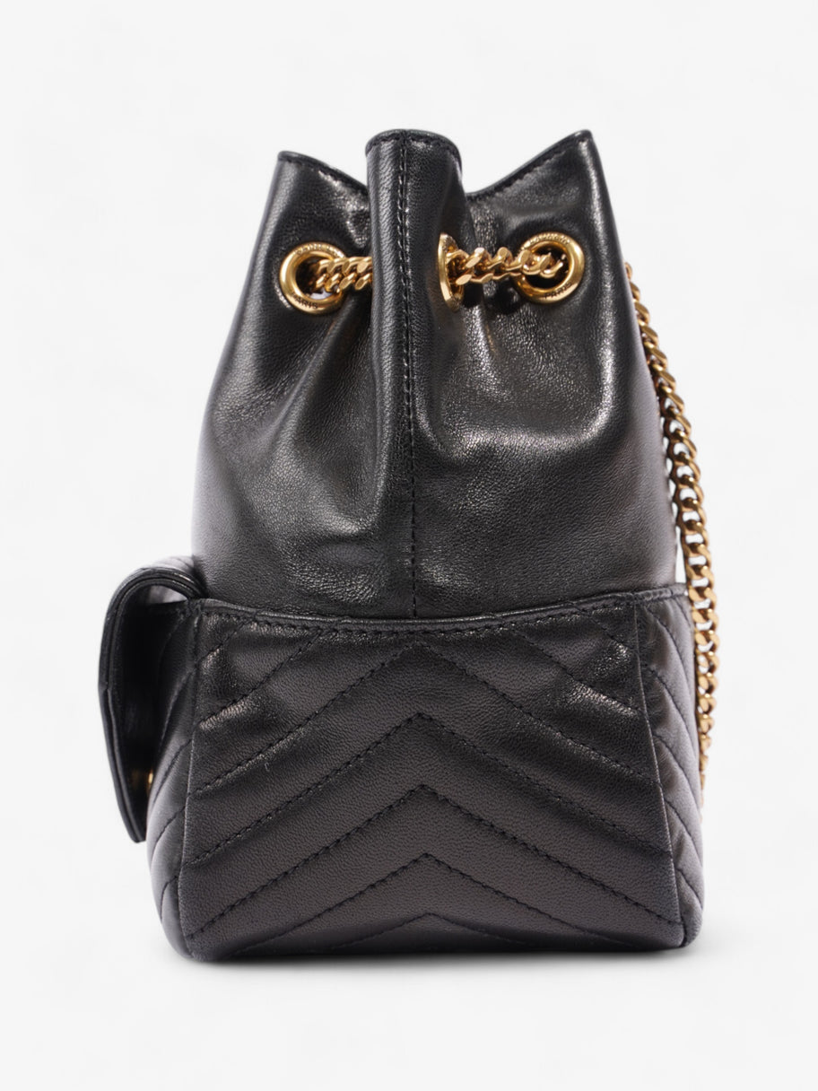 Saint Laurent Monogram Bucket Bag Black Matelasse Leather Mini Image 3