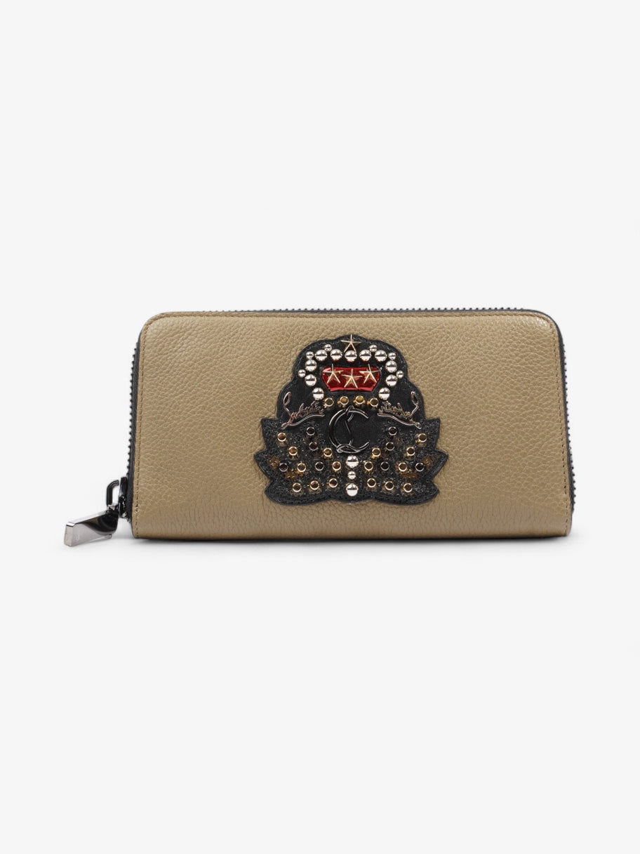 Christian Louboutin Panettone Logo Studs Zip Around Wallet Green / Black / Red Leather Image 1