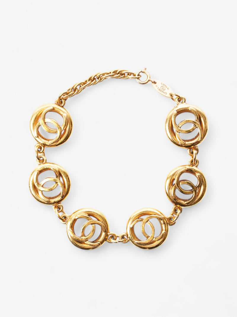  Chanel CC Medallion Bracelet Gold Base Metal