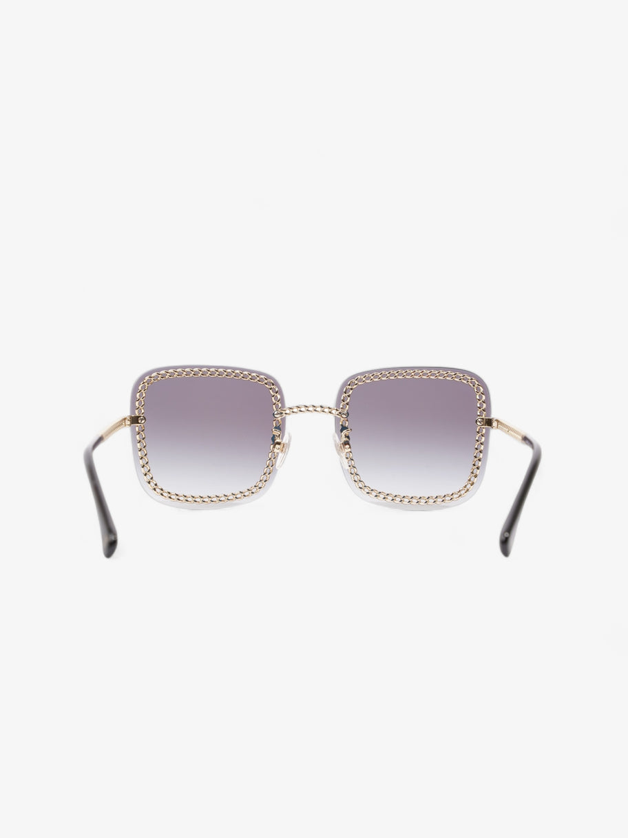 Chain Detailed Sunglasses with Double Chain Black / Gold Acetate 140mm Image 3