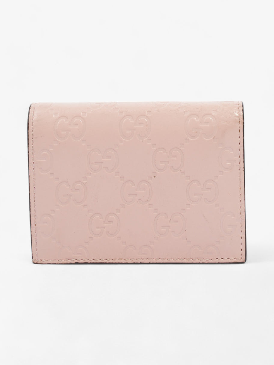 Gucci Guccissima Signature Crystal Cat Card Case Wallet Light Candy Pink Calfskin Leather Image 3