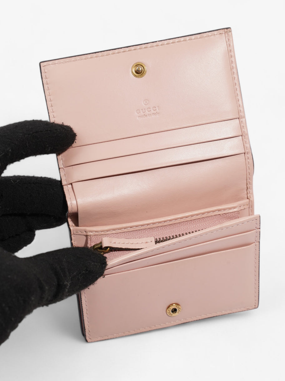 Gucci Guccissima Signature Crystal Cat Card Case Wallet Light Candy Pink Calfskin Leather Image 6