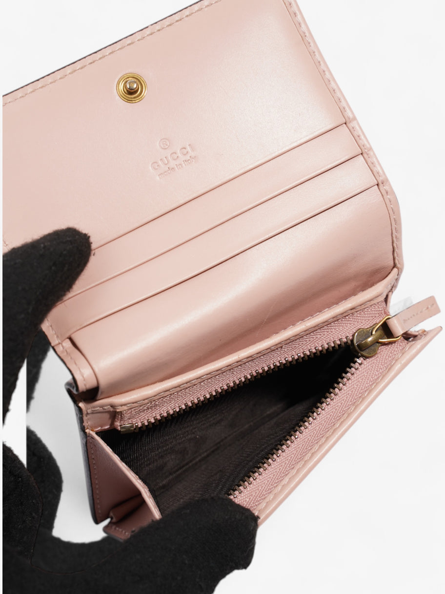 Gucci Guccissima Signature Crystal Cat Card Case Wallet Light Candy Pink Calfskin Leather Image 7