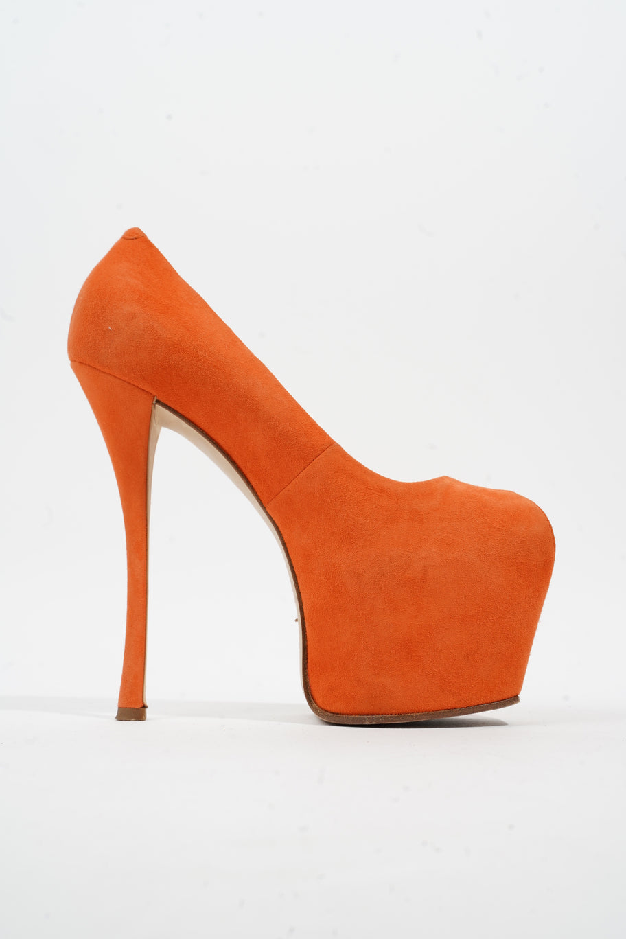 Giuseppe Zanotti Peep Toe Heel 140 Orange Suede EU 36 UK 3 Image 4