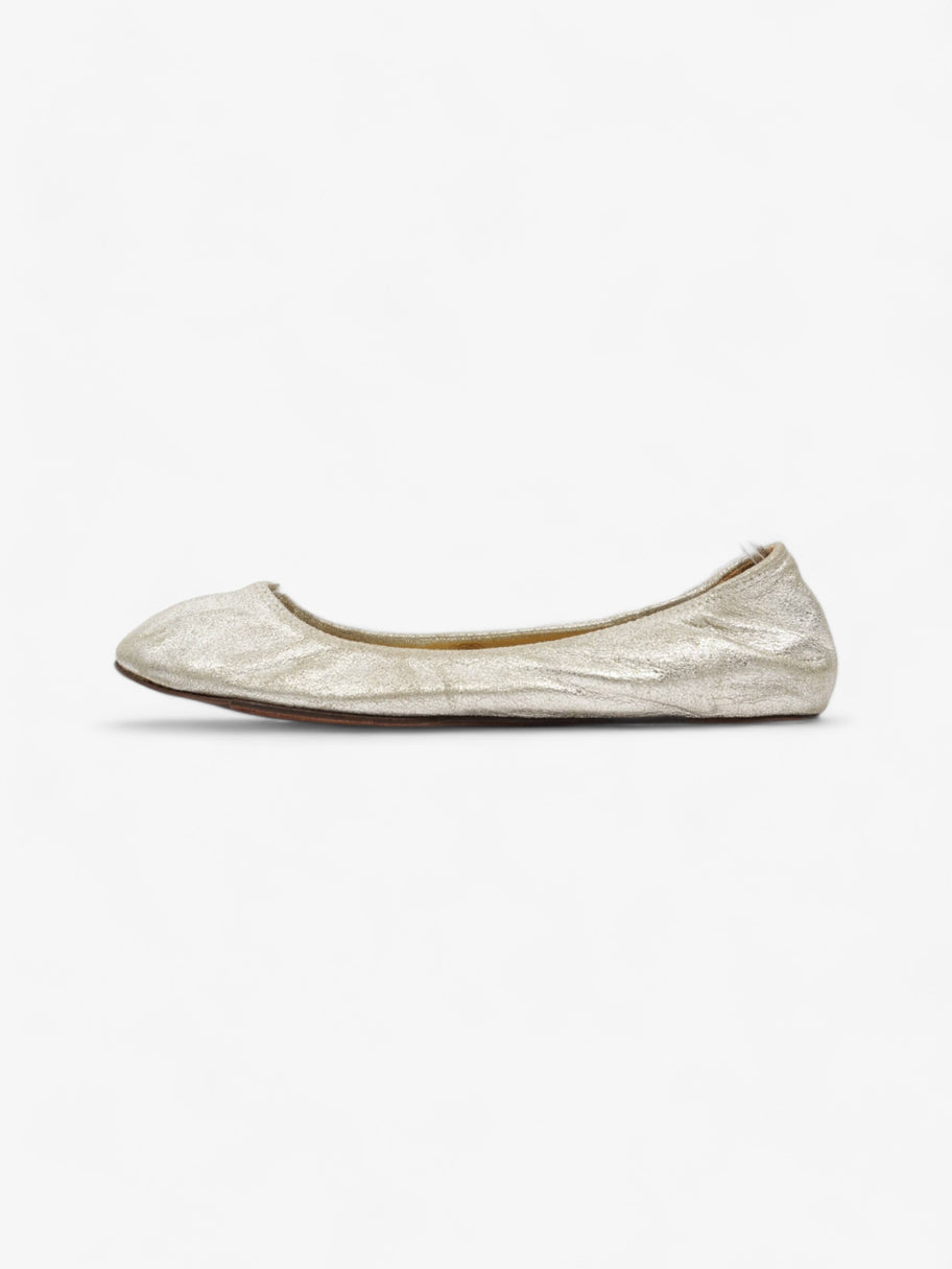 Lanvin Ballet Flat Silver Leather EU 37 UK 4 Image 5