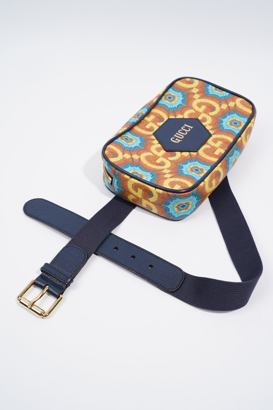 Gucci Kaleidoscope 100 Belt Bag Blue Orange Yellow Canvas Luxe Collective