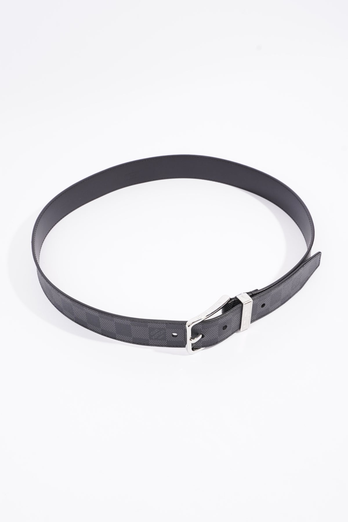 Louis Vuitton Black Damier Graphite Canvas Pont Neuf Belt 95CM