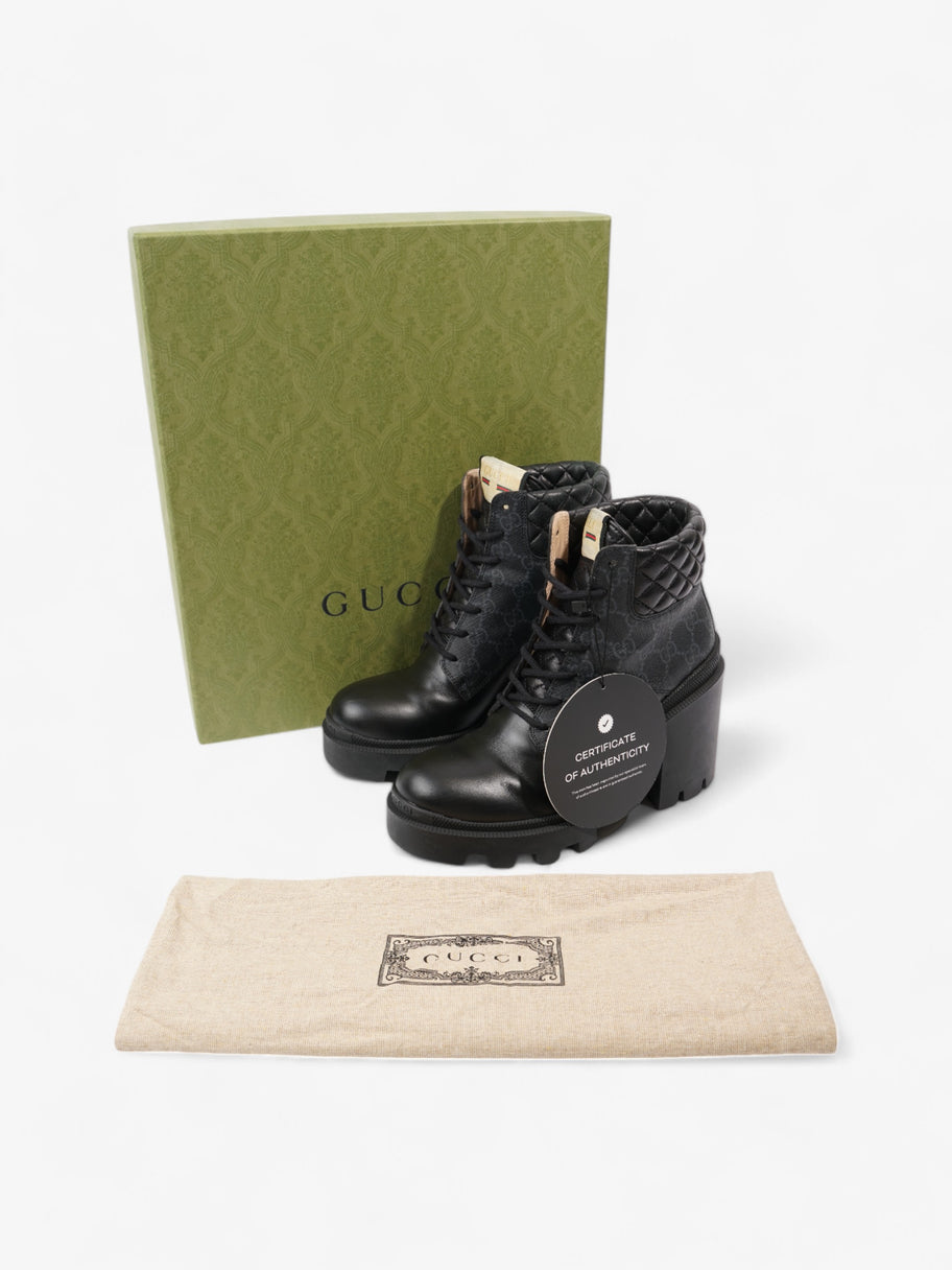 Gucci GG Trip Supreme Boots 90 Black / Grey Leather EU 37 UK 4 Image 9