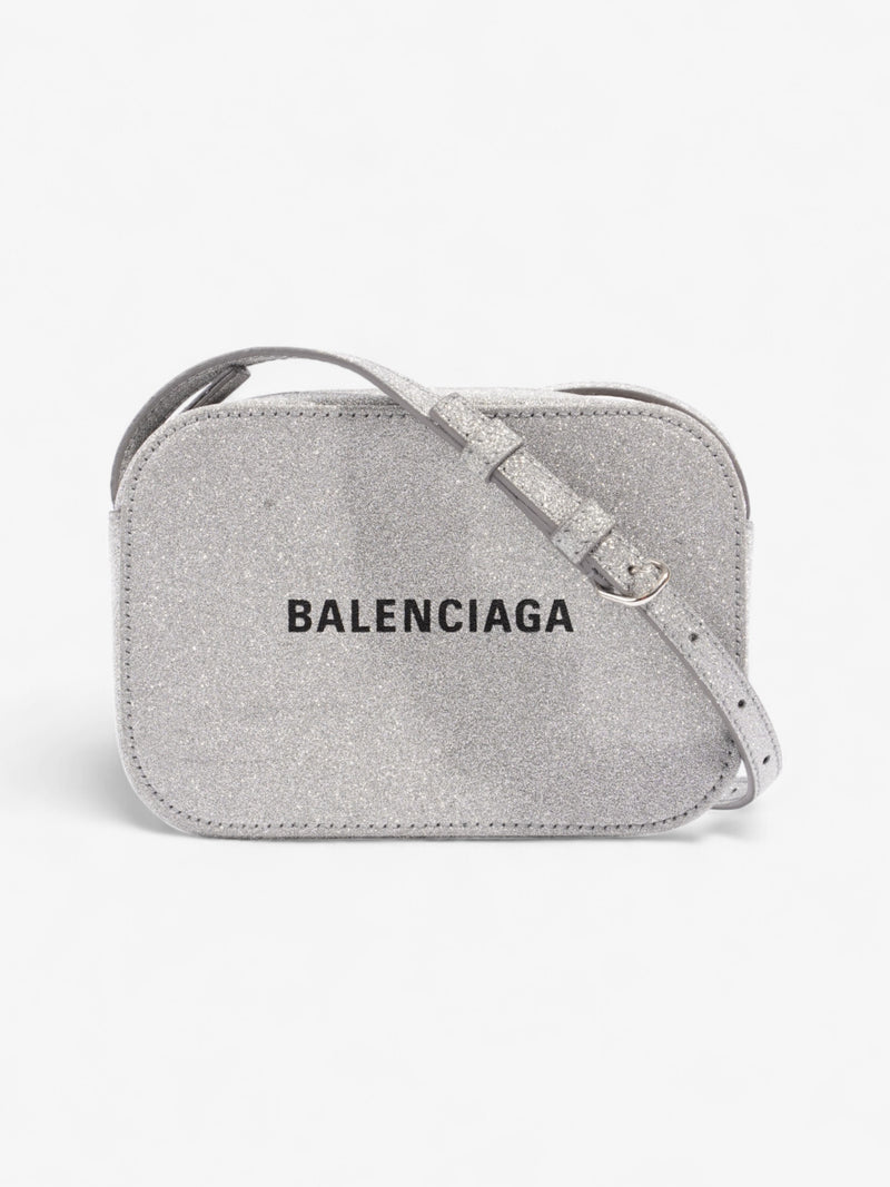  Balenciaga Everyday Camera Bag Silver / Black Glitter XS