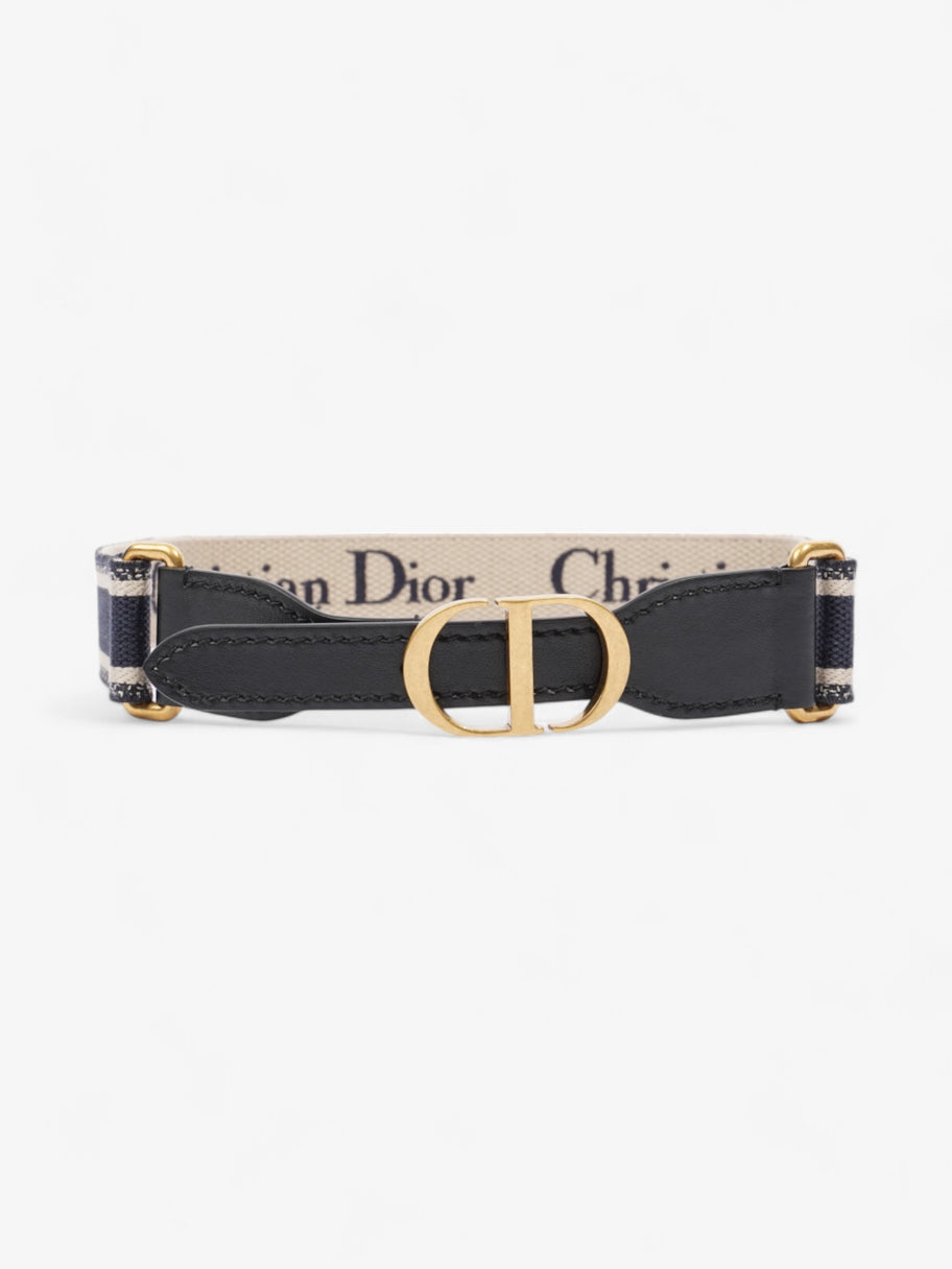 Christian Dior CD Belt Blue / Black / Gold Canvas Medium - 87.5cm Image 1