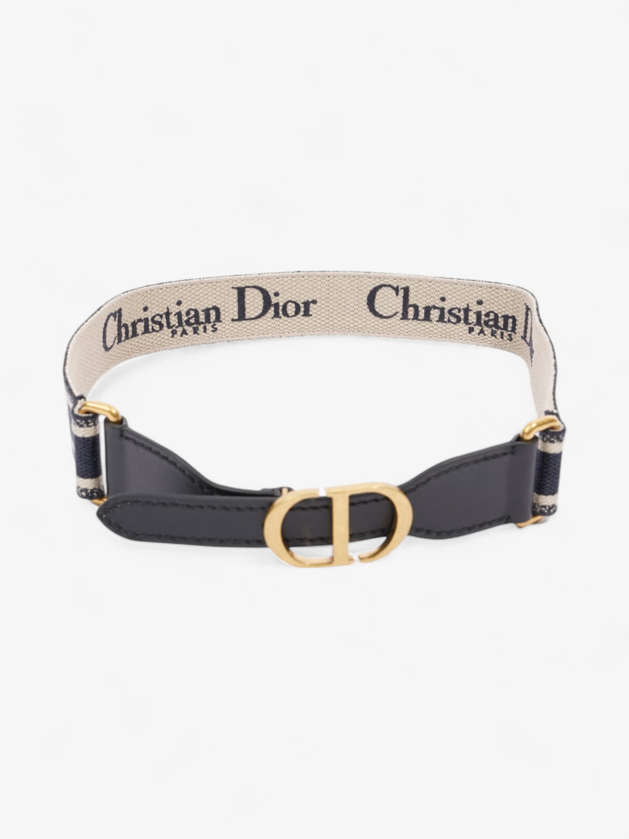 Christian Dior CD Belt Blue / Black / Gold Canvas Medium - 87.5cm Image 2