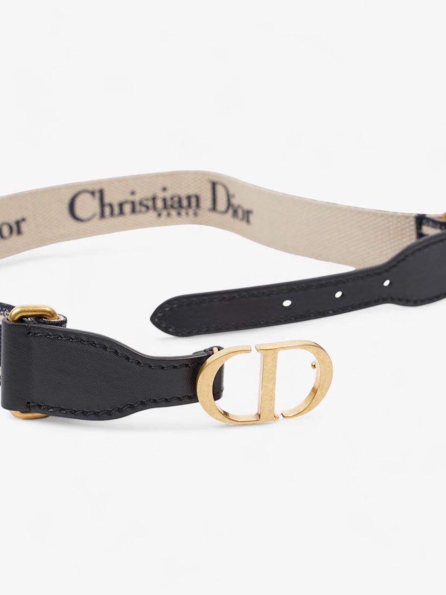 Christian Dior CD Belt Blue / Black / Gold Canvas Medium - 87.5cm Image 6