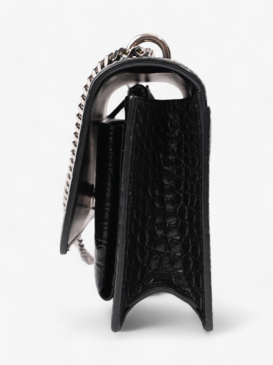 Saint Laurent Sunset Chain Wallet Black Embossed Leather Image 3