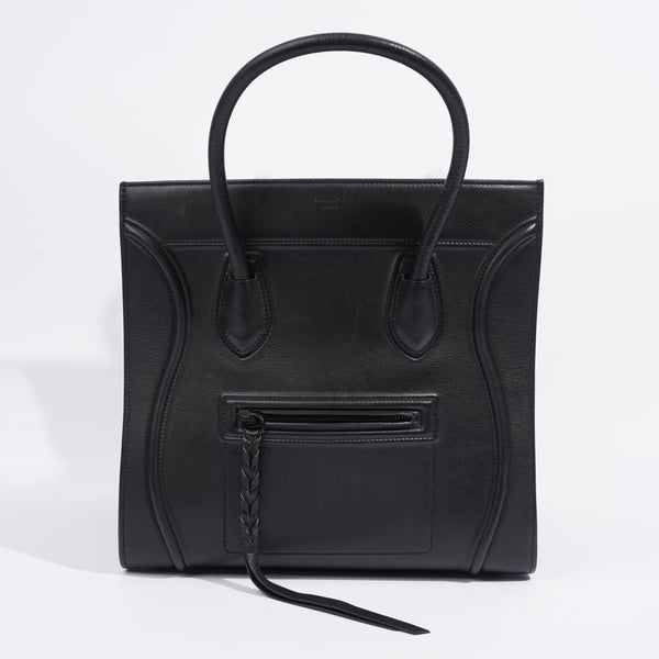 Celine Luggage Phantom Black Leather Medium Luxe Collective