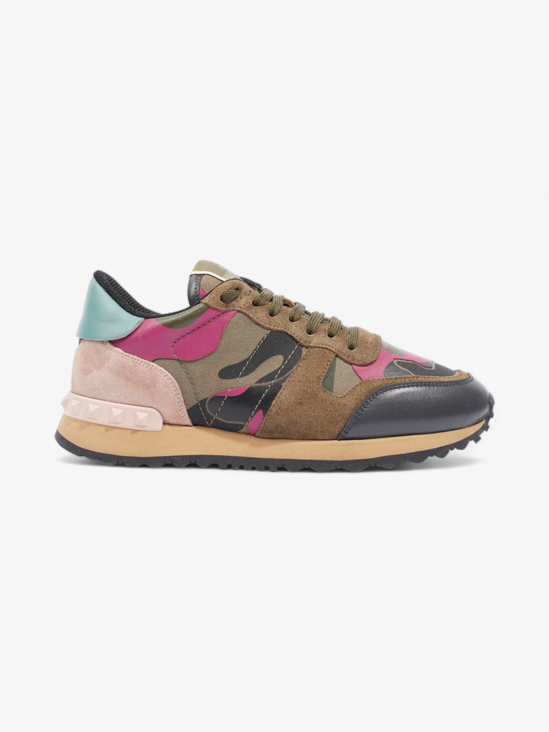  Valentino Rockstud Sneakers Khaki / Pink / Blue Suede EU 37 UK 4