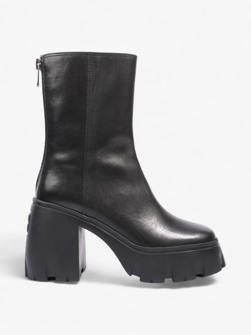  Miu Miu Platform Leather Boots  100 Black Leather EU 38 UK 5