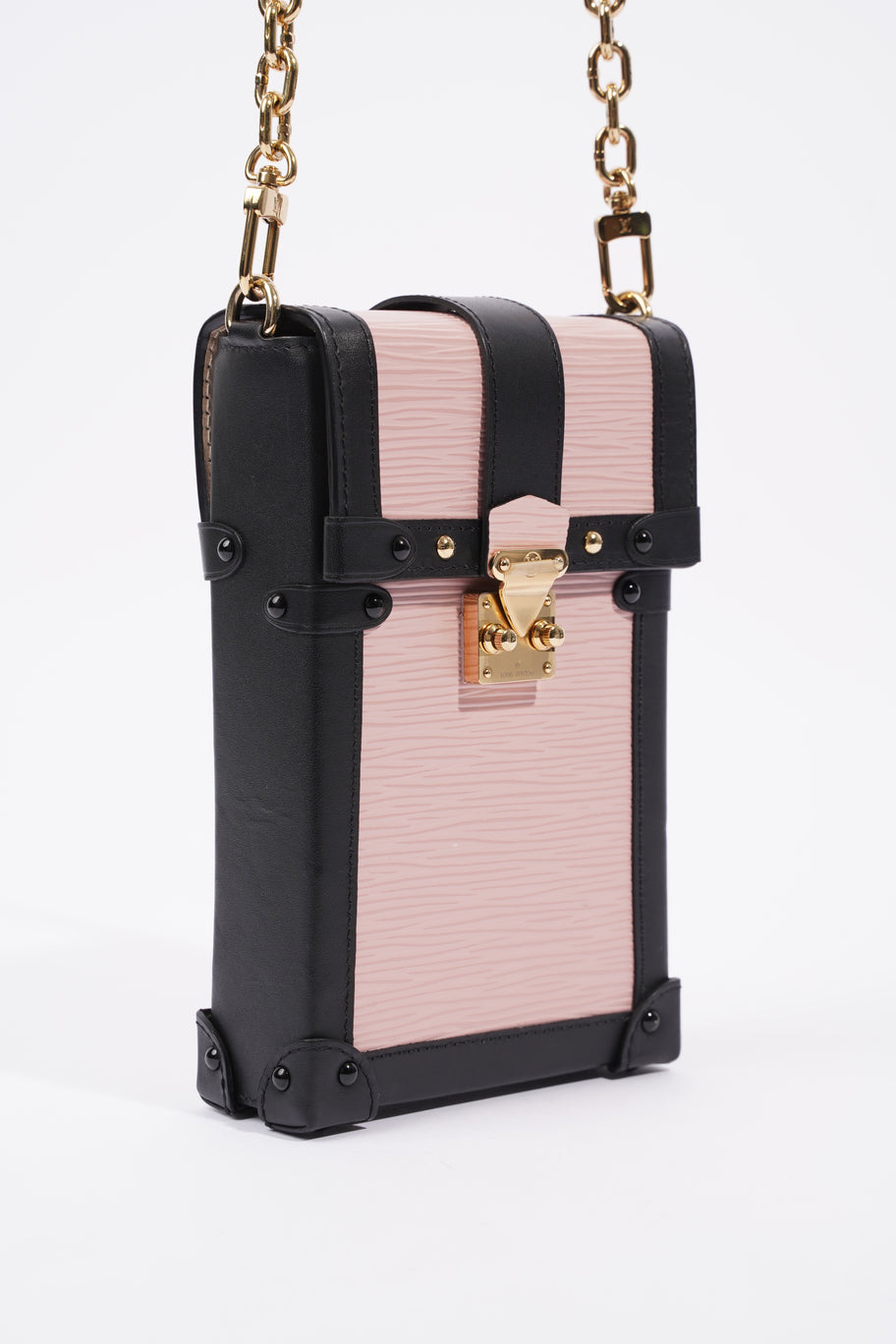 Vertical Trunk Pouch Pink / Black Epi Leather Image 11