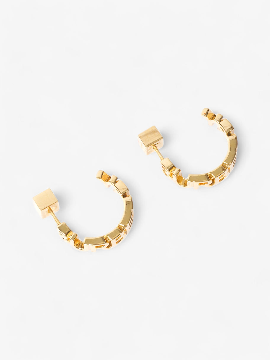 Burberry Logo Hoop Earrings Gold Base Metal Image 2