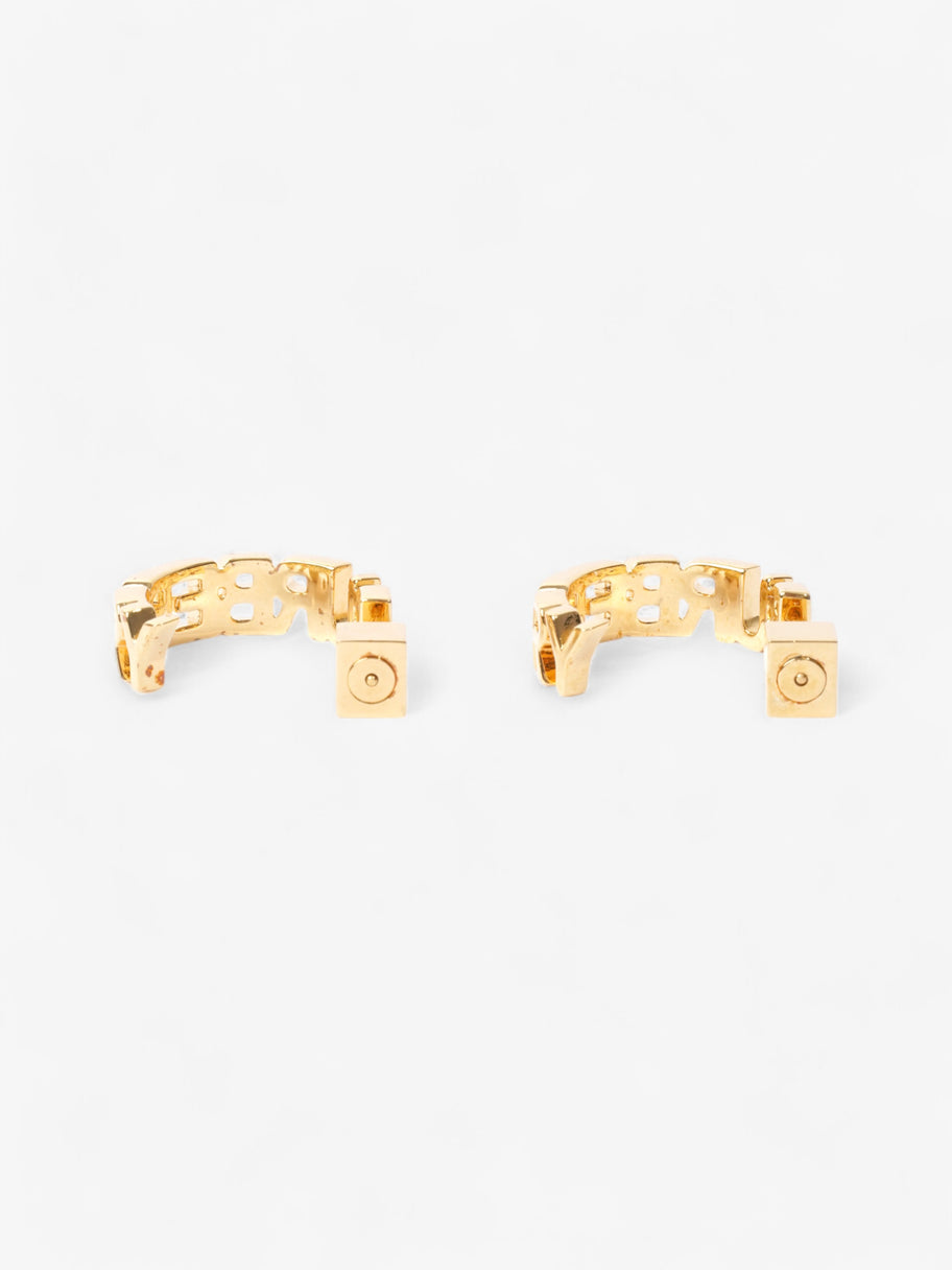 Burberry Logo Hoop Earrings Gold Base Metal Image 4