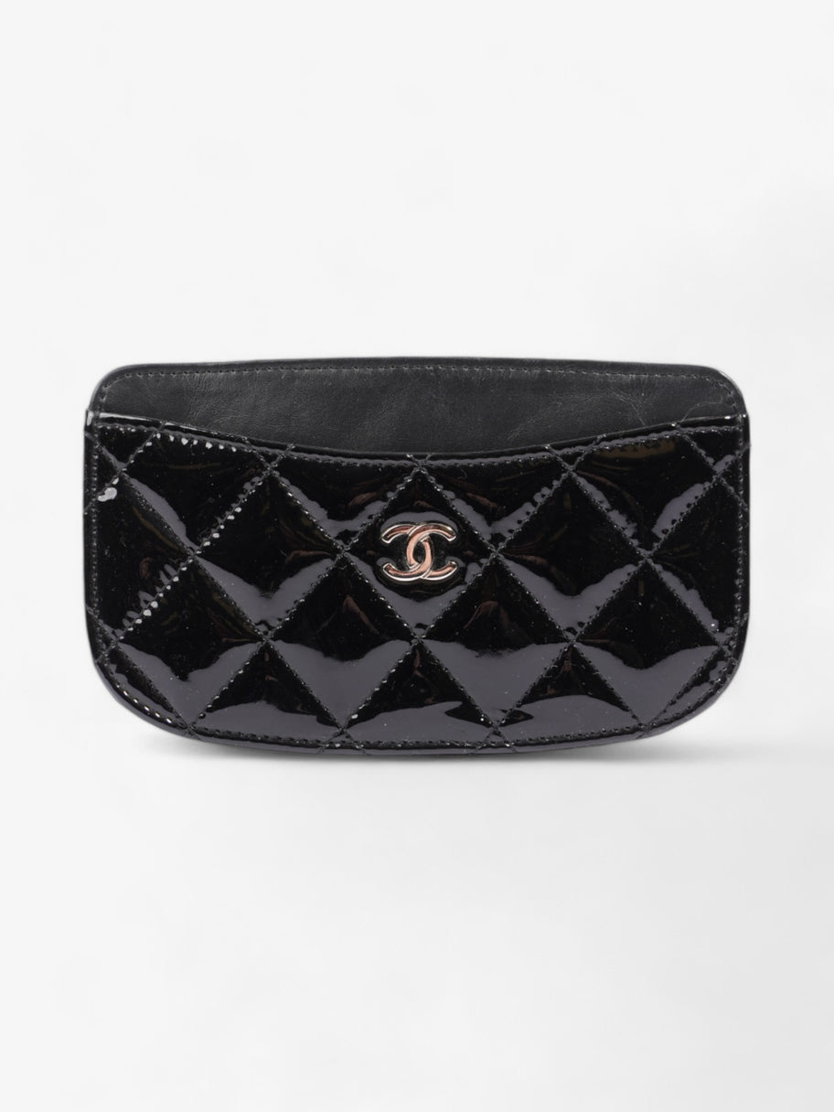 Chanel CC Card Holder Black Patent Leather Image 1