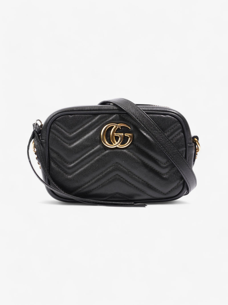  Gucci Marmont Black Matelasse Leather Mini