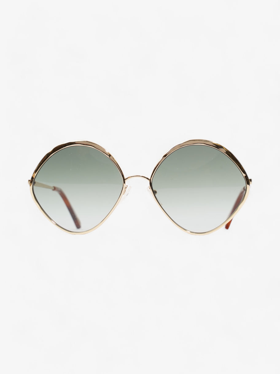 Chloe Dani Round Frame Sunglasses Gold / Green Acetate 140mm Image 1