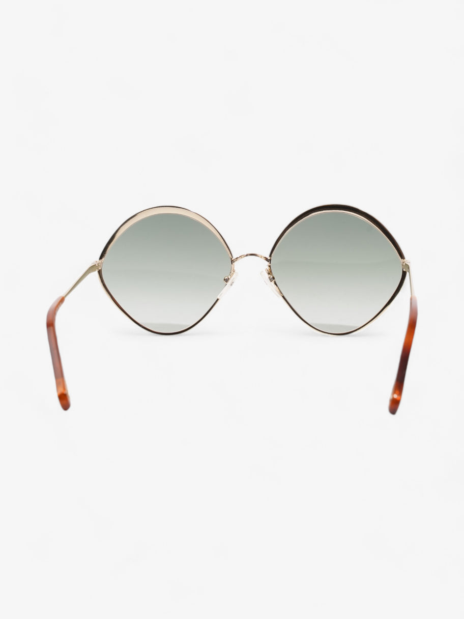 Chloe Dani Round Frame Sunglasses Gold / Green Acetate 140mm Image 3