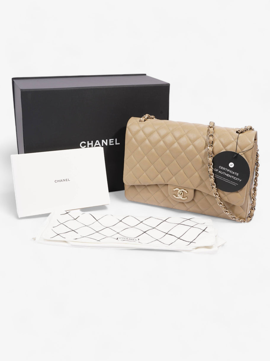 Chanel Classic Flap Mustard Caviar Leather Maxi Image 8