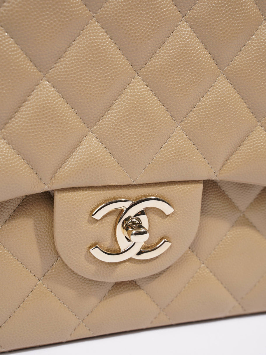 Chanel Classic Flap Mustard Caviar Leather Maxi Image 14