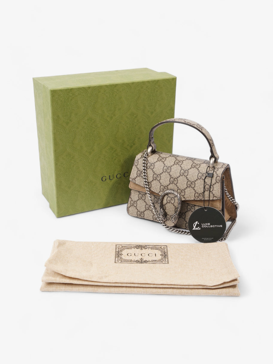 Gucci Mini Dionysus Top Handle Beige And Ebony GG Supreme Coated Canvas Image 10