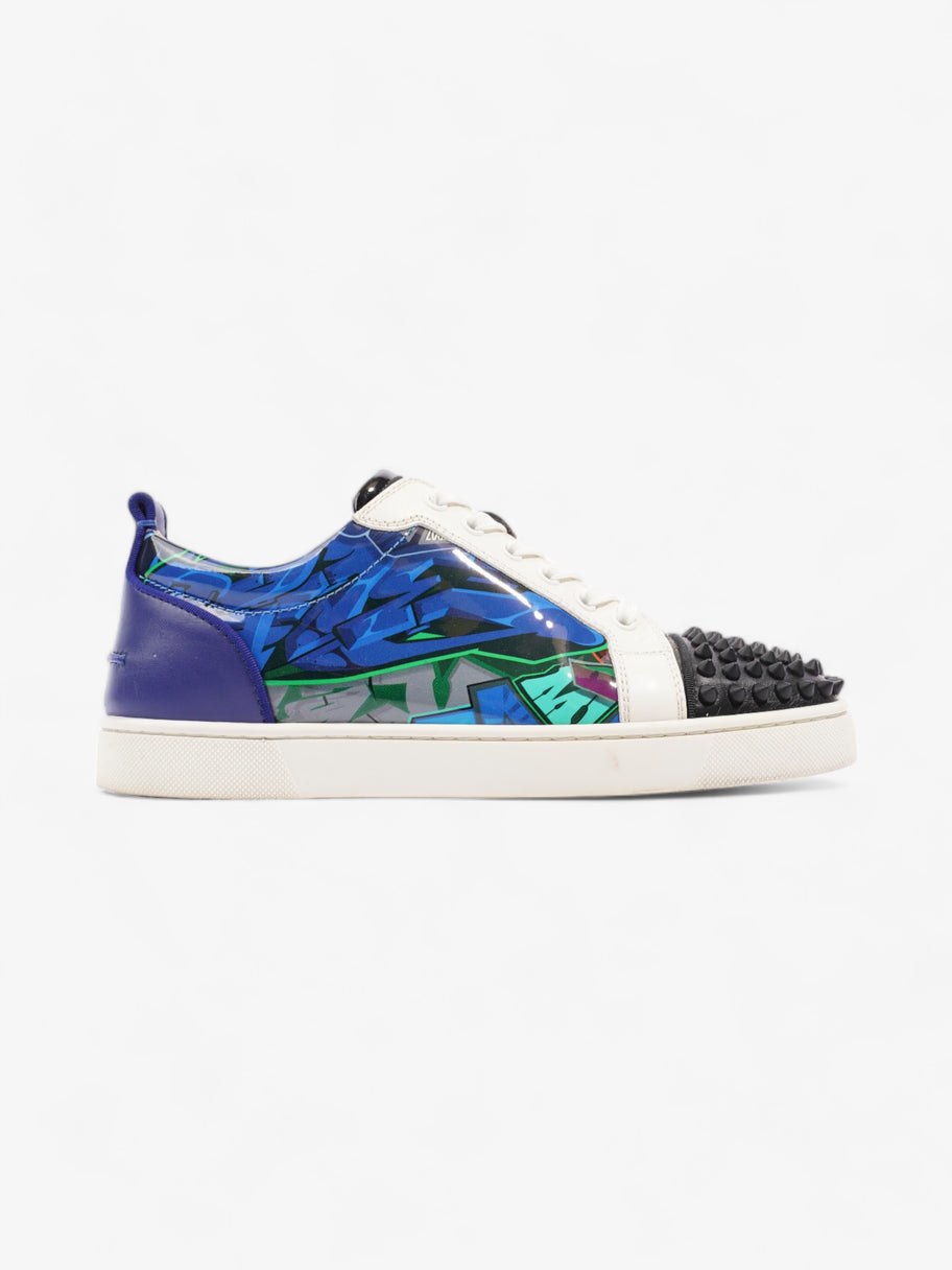 Christian Louboutin Louis Junior Spike Blue / White / Black Patent Leather EU 40 UK 7 Image 1