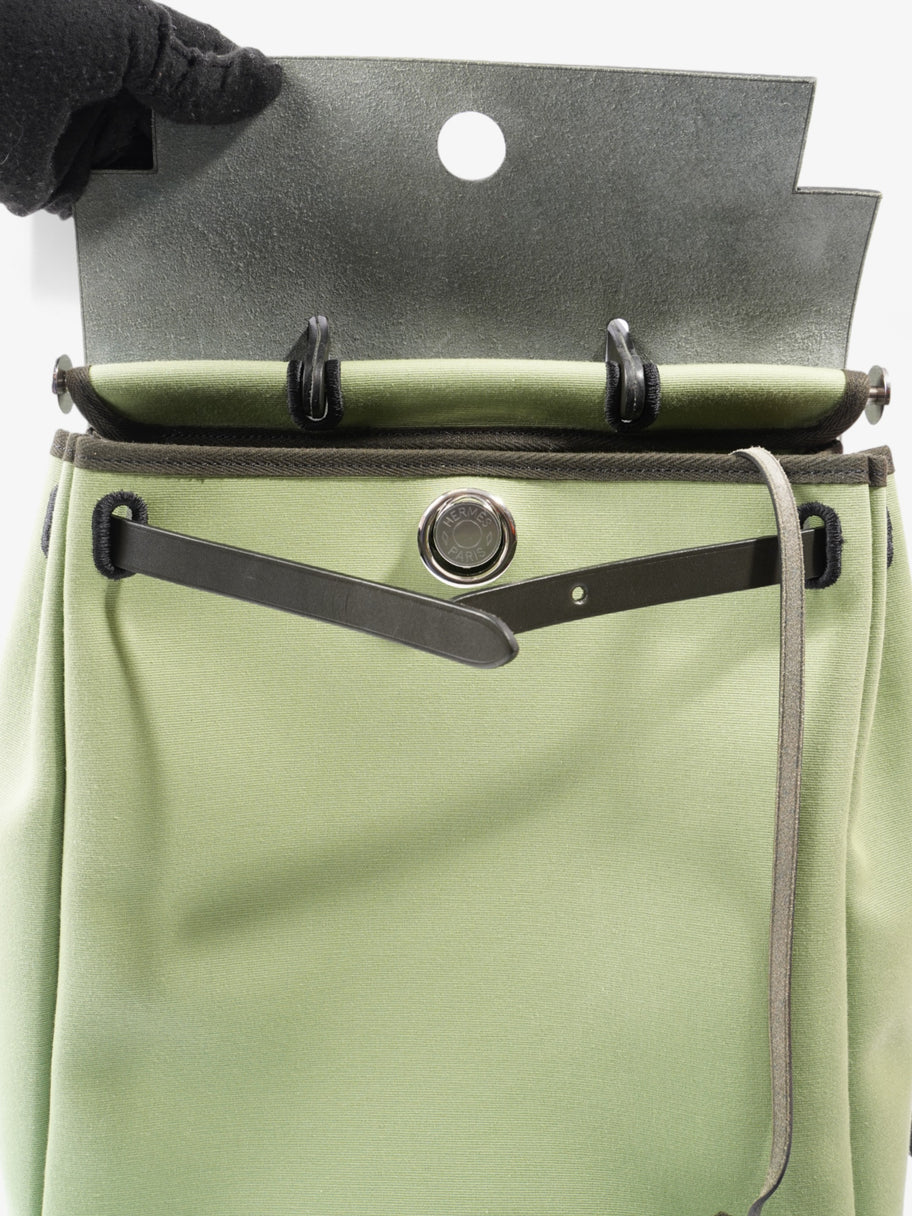 Hermes Herbag Backpack Green Canvas Image 11