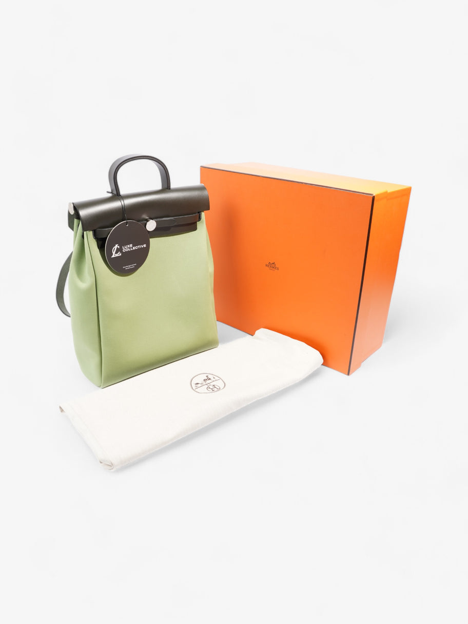 Hermes Herbag Backpack Green Canvas Luxe Collective