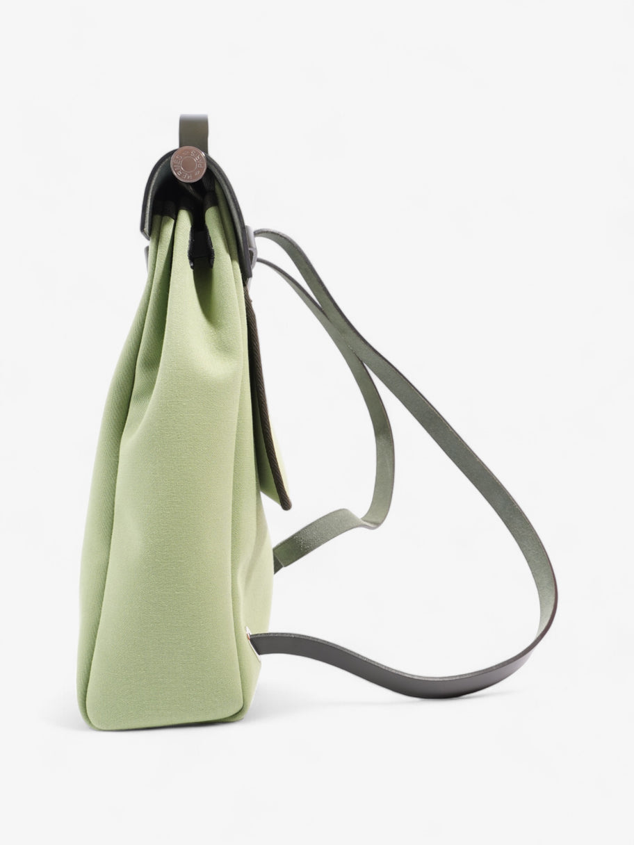 Hermes Herbag Backpack Green Canvas Image 3