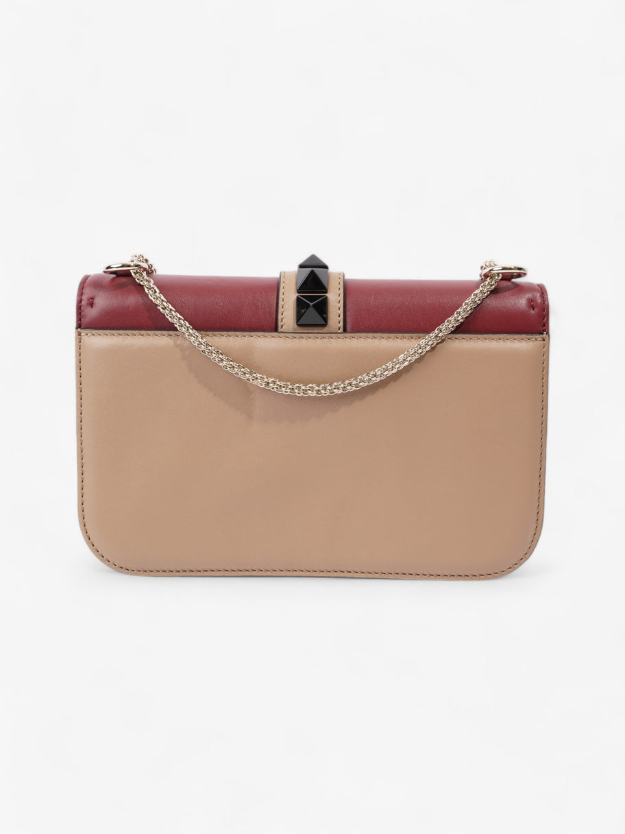 Valentino Glam Lock Burgundy / Light Blue / Black Leather Medium Image 4