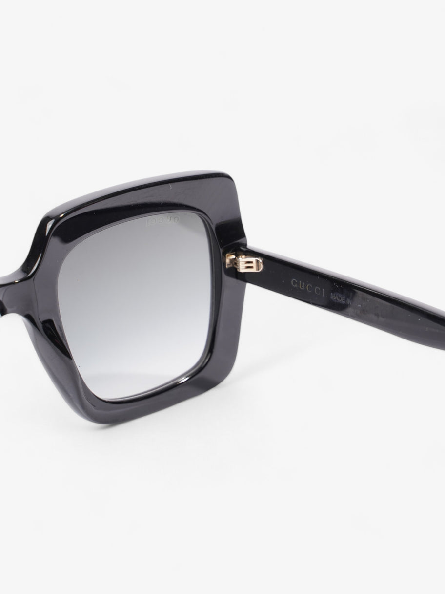 Gucci Oversized Square Sunglasses Black / Gold Acetate 145mm Image 6