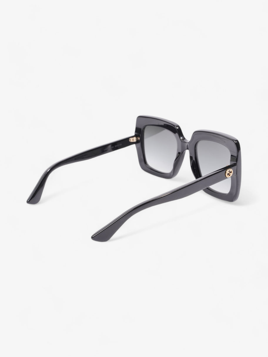 Gucci Oversized Square Sunglasses Black / Gold Acetate 145mm Image 7