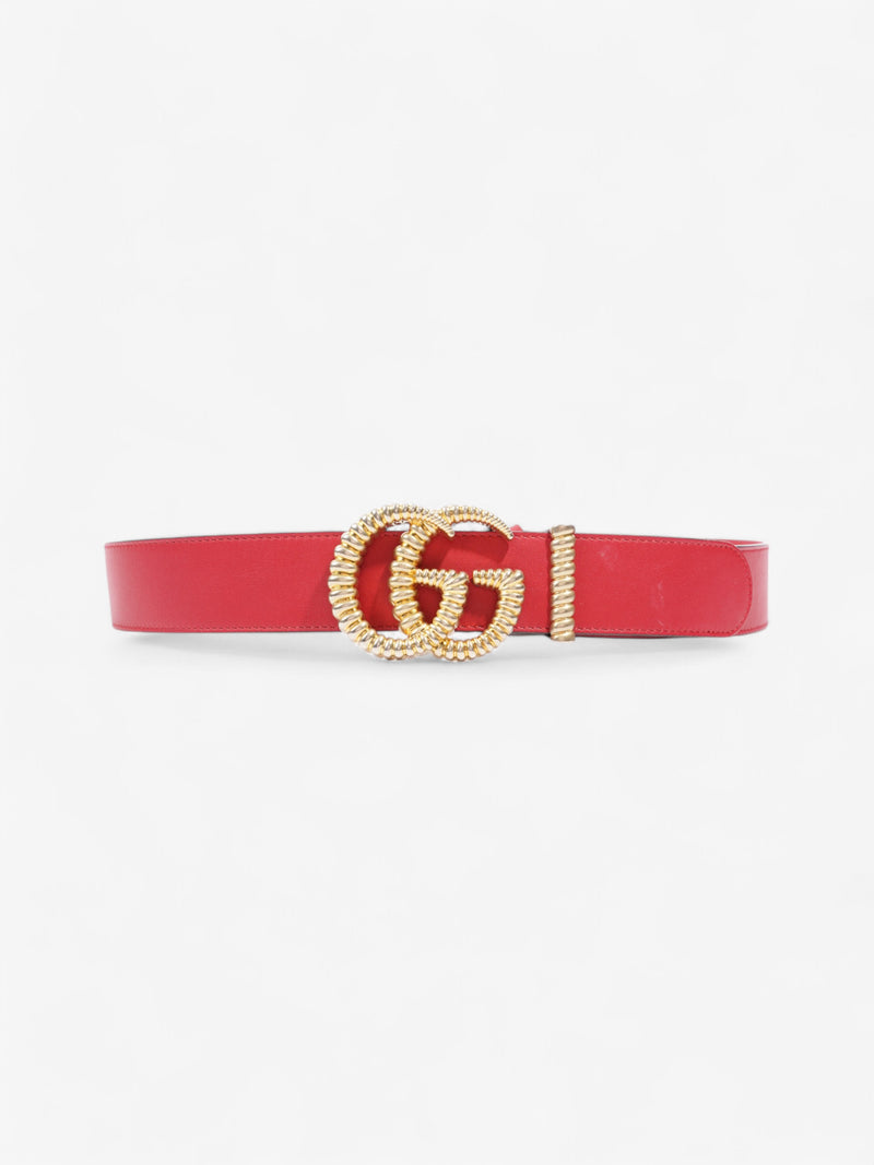  Gucci Torchon GG Marmont Belt Red / Gold Leather 90cm / 36