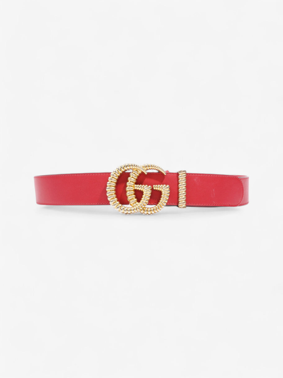 Gucci Torchon GG Marmont Belt Red / Gold Leather 90cm / 36