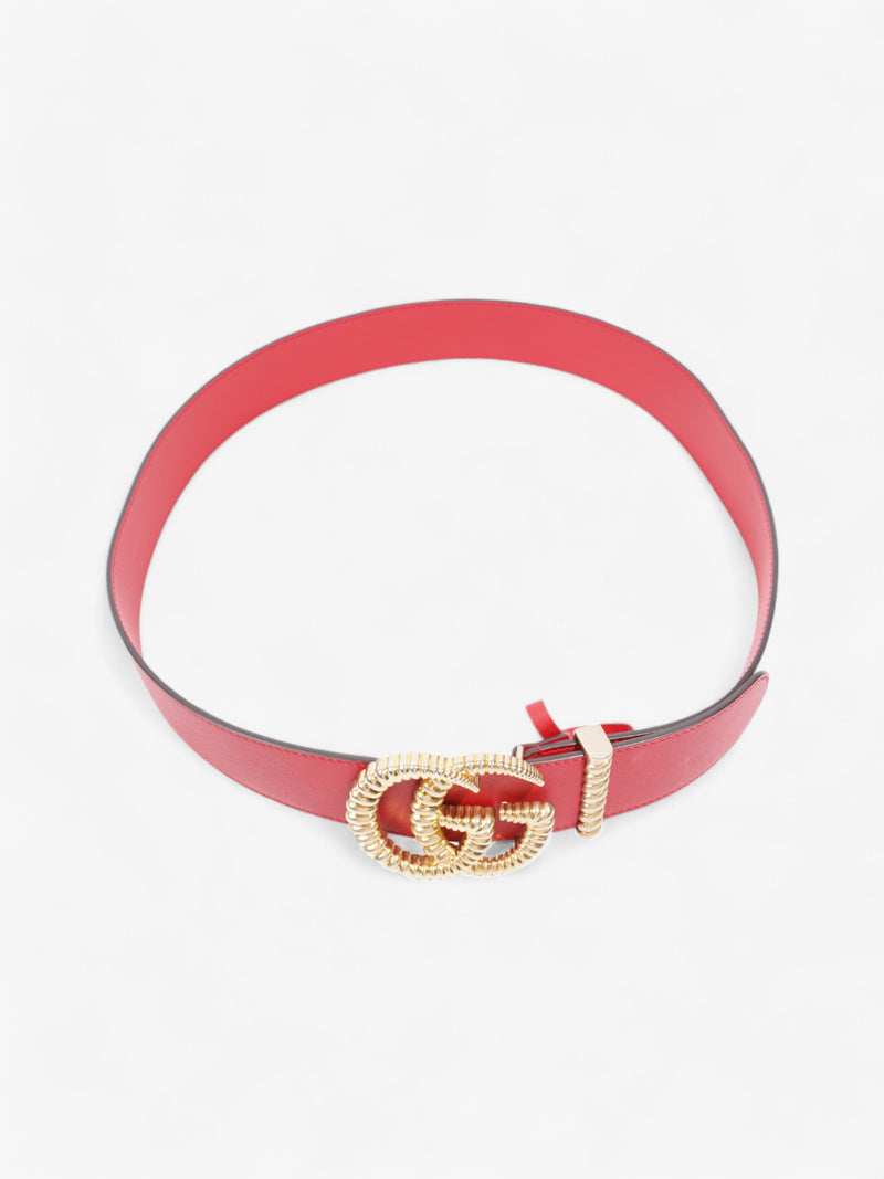  Gucci Torchon GG Marmont Belt Red / Gold Leather 90cm / 36