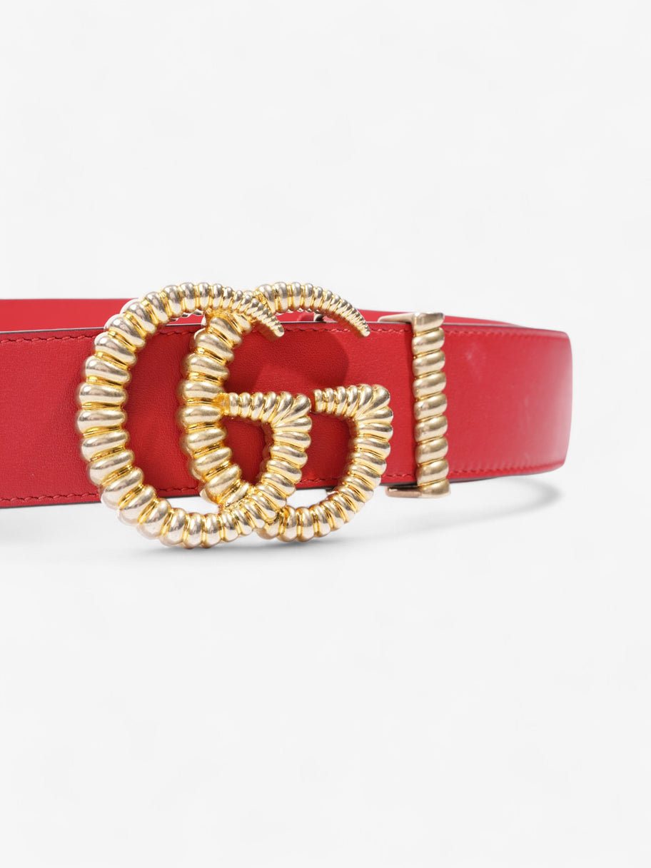 Gucci Torchon GG Marmont Belt Red / Gold Leather 90cm / 36