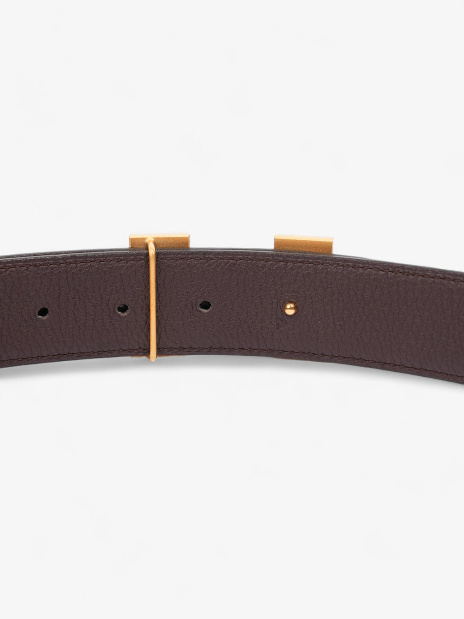 Hermes H Striee Belt Buckle & Reversible Strap Black / Brown / Gold Leather 100cm Image 5