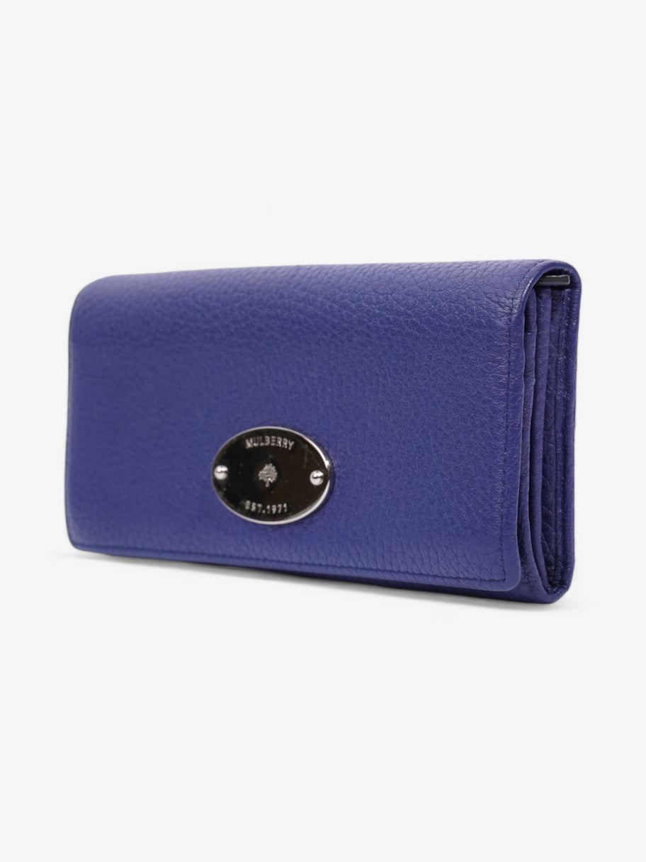 Mulberry Tree Continental Wallet Blue Goatskin Leather Image 3