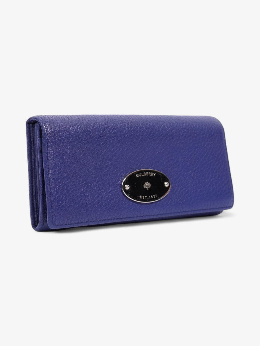 Mulberry Tree Continental Wallet Blue Goatskin Leather Image 4