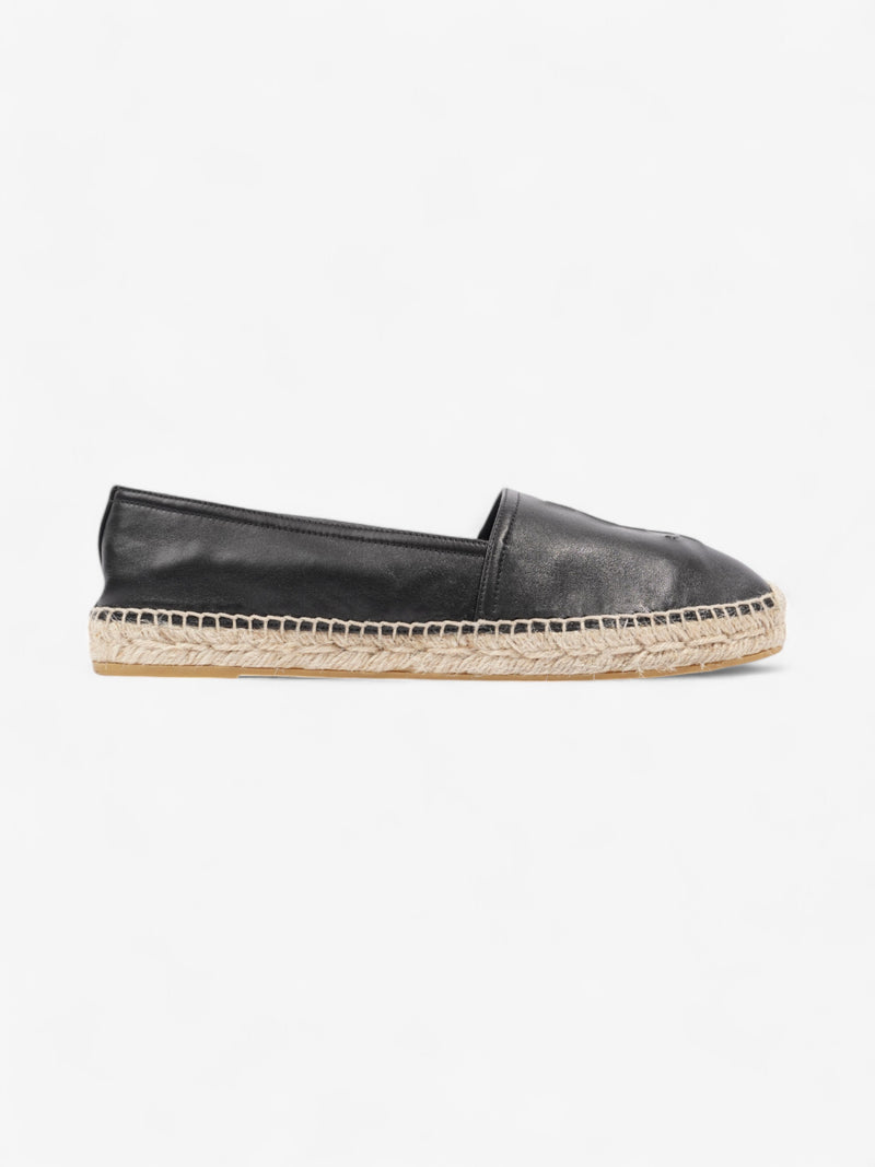  Saint Laurent YSL Espadrilles Black Leather EU 40 UK 7