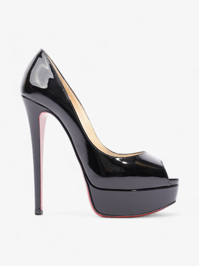  Christian Louboutin Lady Peep 150mm Black Patent Leather EU 35 UK 2