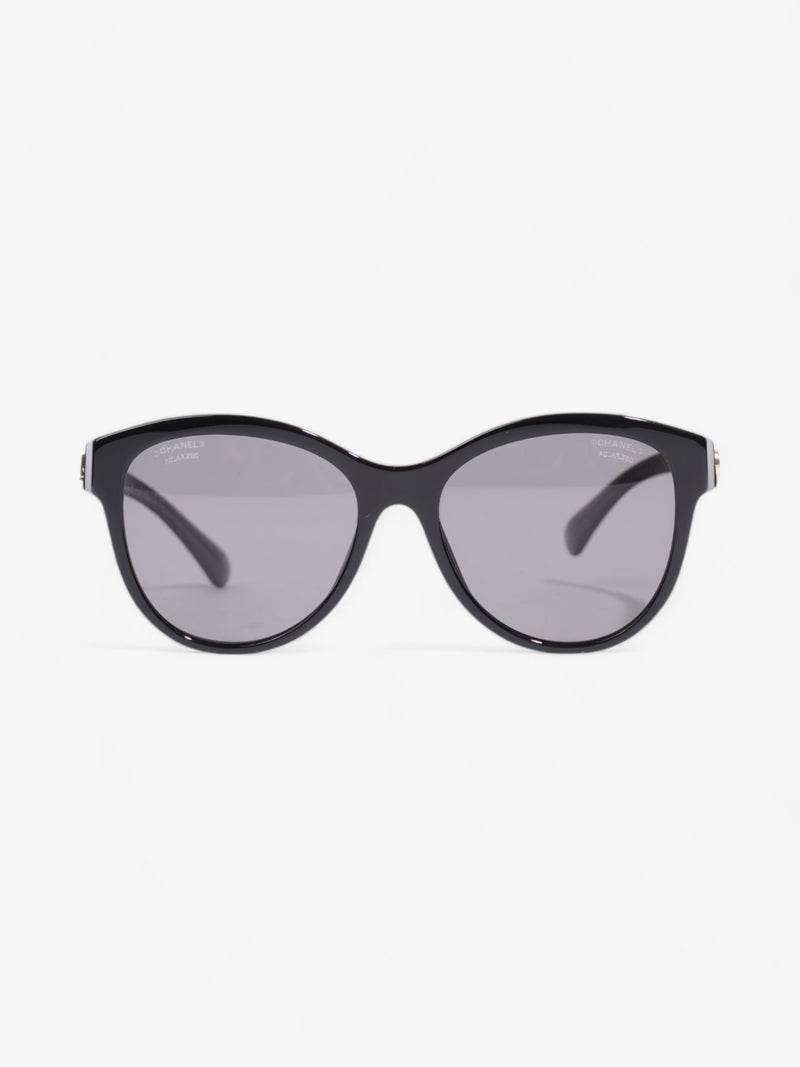  Chanel Cat Eye Sunglasses Black Acetate 140mm