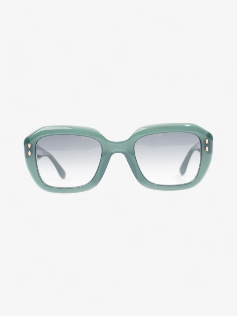  Isabel Marant Etoile Rectangular Framed Sunglasses Green Acetate 145mm