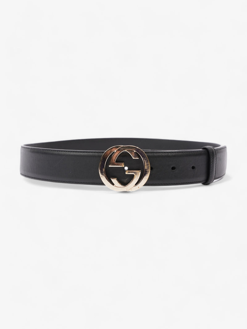  Interlocking G Belt Black Leather 85cm / 34